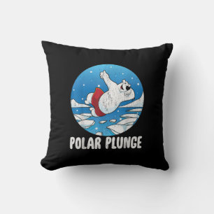 Polar Plunge Ice Jump Polar Bear Winter Swim Cushion