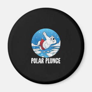 Polar Plunge Ice Jump Polar Bear Winter Swim Magnet