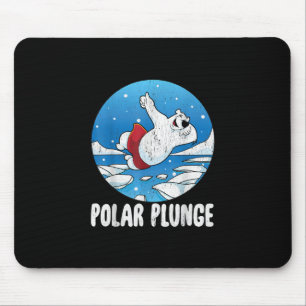 Polar Plunge Ice Jump Polar Bear Winter Swim Mouse Pad