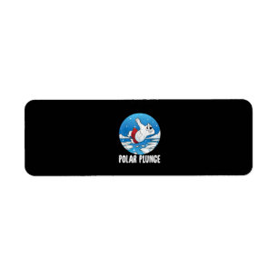 Polar Plunge Ice Jump Polar Bear Winter Swim Return Address Label