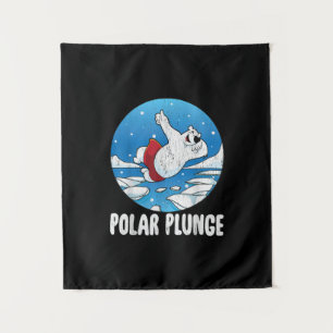 Polar Plunge Ice Jump Polar Bear Winter Swim Tapestry