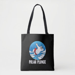 Polar Plunge Ice Jump Polar Bear Winter Swim Tote Bag