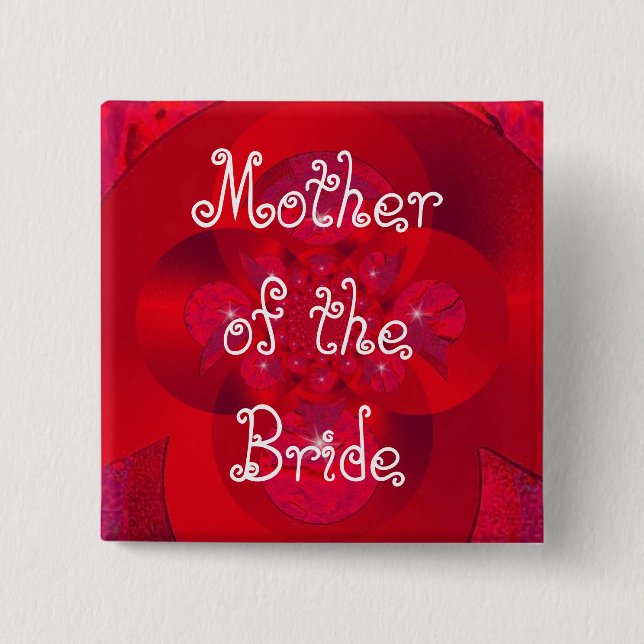 polar red, Mother of the Bride 15 Cm Square Badge (Front)
