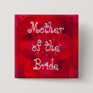 polar red, Mother of the Bride 15 Cm Square Badge