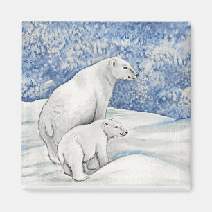 Polar Snow Bears Magnet