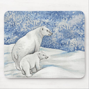 Polar Snow Bears Mouse Pad