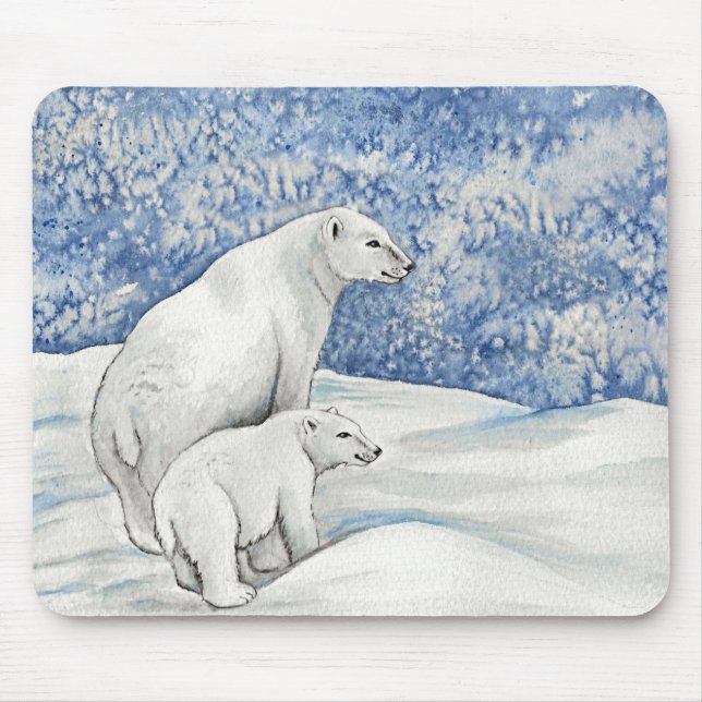 Polar Snow Bears Mouse Pad (Front)