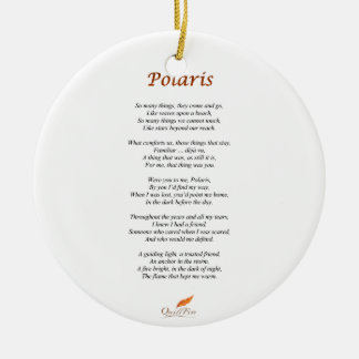 Polaris Poem on Circle Ornament