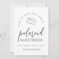Polaroid Guestbook Best Angle Black White Modern