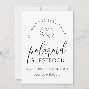 Polaroid Guestbook Best Angle Black White Modern