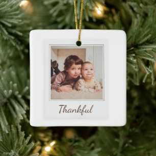 Polaroid Style Photo Ornament – Thankful