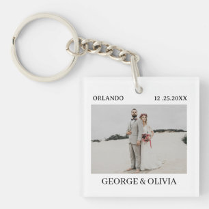 Polaroid Style Wedding Favor Keychain