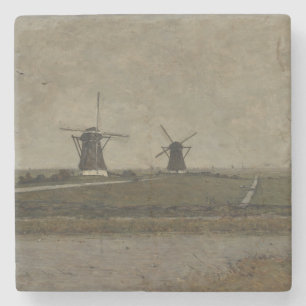 Polder with Mills near Overschie Stone Coaster