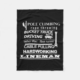 Pole Climbing Fibre Running Cable Pulling Lineman Fleece Blanket