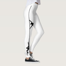 Pole Dance Black & White Leggings with Silhouette