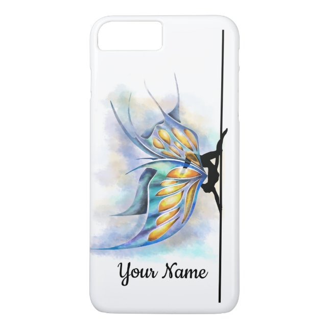 Pole Dance Butterfly with Wings Custom Name Case-Mate iPhone Case (Back)