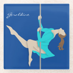 Pole Fitness Glass Coaster