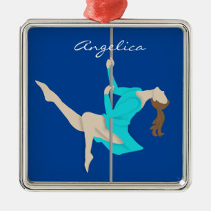 Pole Fitness Metal Ornament