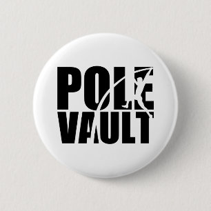 Pole vault 6 cm round badge