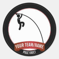 Pole Vault black white and red Personalised