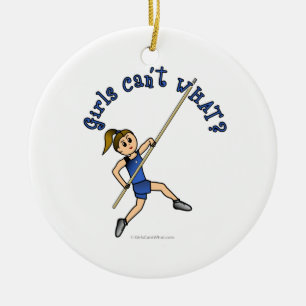 Pole Vault - Blue (Light) Ceramic Tree Decoration