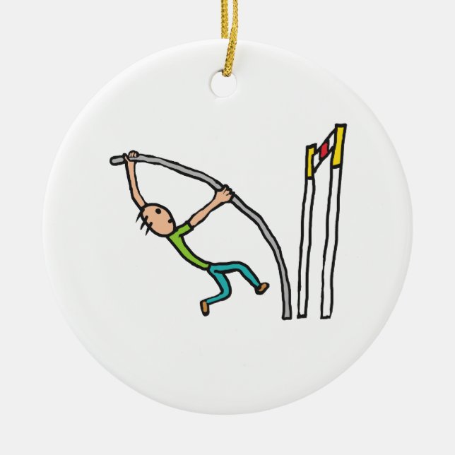Pole Vault Ceramic Ornament (Front)