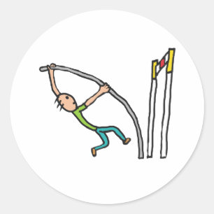Pole Vault Classic Round Sticker
