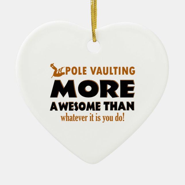 Pole vault designs ceramic ornament (Front)