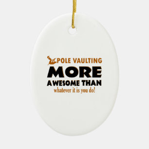 Pole vault designs ceramic ornament