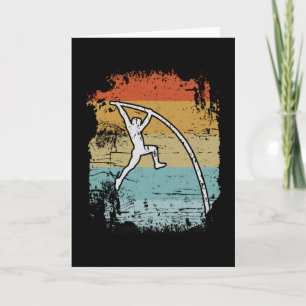 Pole Vault Pole Vaulting Retro Card