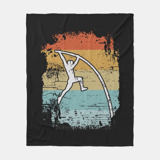Pole Vault Pole Vaulting Retro Fleece Blanket (Front)