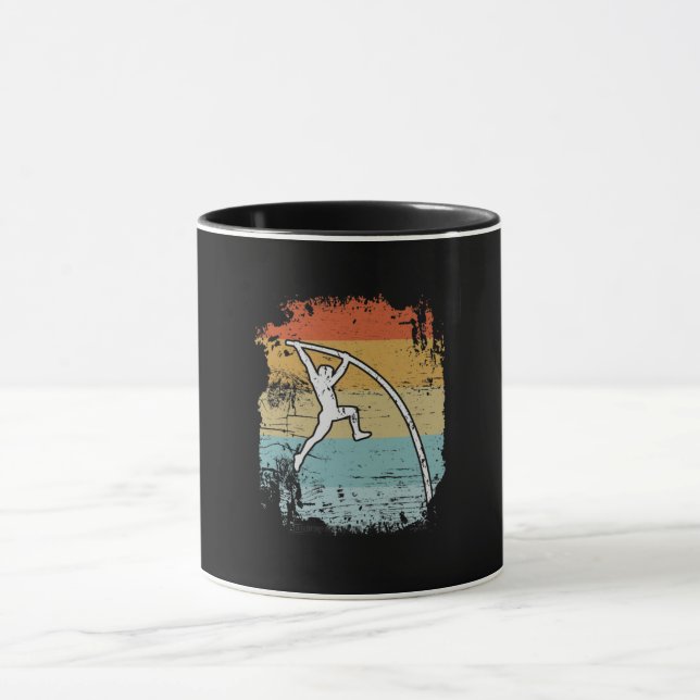 Pole Vault Pole Vaulting Retro Mug (Center)