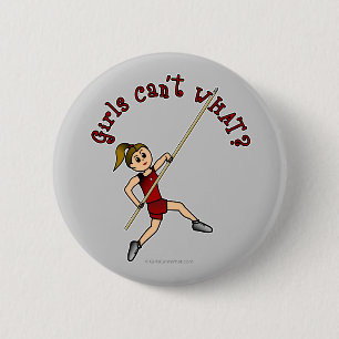 Pole Vault - Red (Light) 6 Cm Round Badge