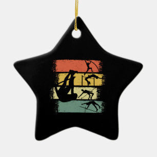 Pole Vault Retro Ceramic Ornament