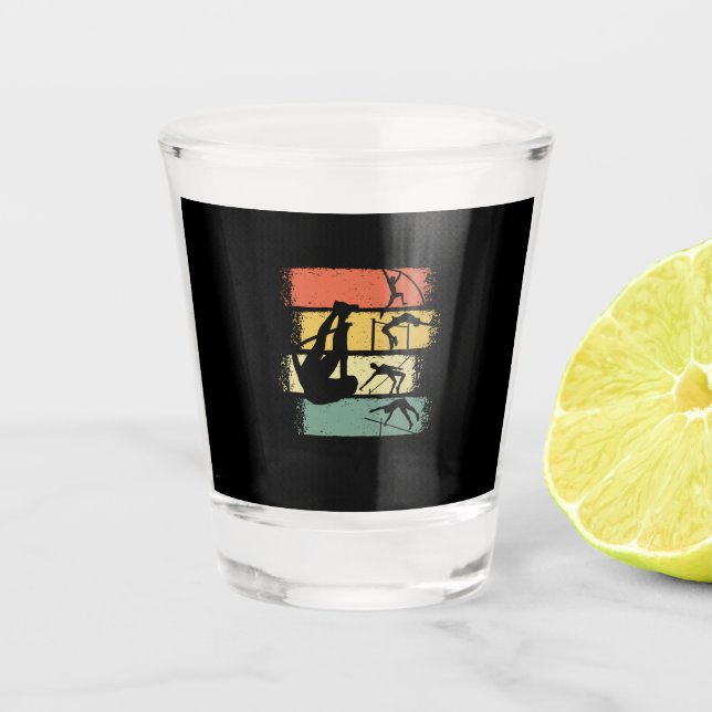 Pole Vault Retro  Shot Glass (Front)