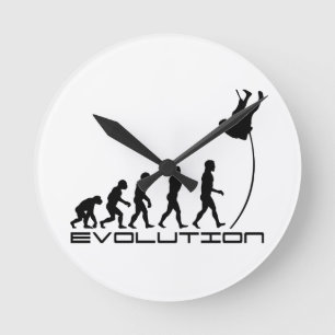 Pole Vault Sport Evolution Art Round Clock
