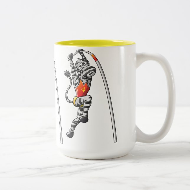 Pole Vault Zebra Two-Tone Coffee Mug (Right)