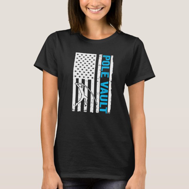 Pole Vaulter US Flag Pole Vault Premium T-Shirt (Front)