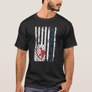 Pole Vaulting American Flag Upside Down Pole Jumpi T-Shirt