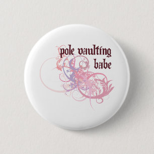 Pole Vaulting Babe 6 Cm Round Badge