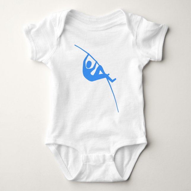 Pole Vaulting - Baby Blue Baby Bodysuit (Front)