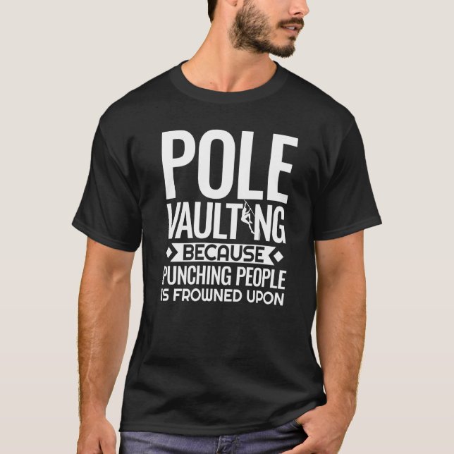 Pole Vaulting Beginner Vault Jumping Trainer Vault T-Shirt (Front)