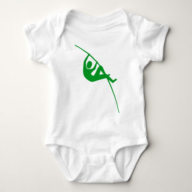 Pole Vaulting - Grass Green Baby Bodysuit (Front)