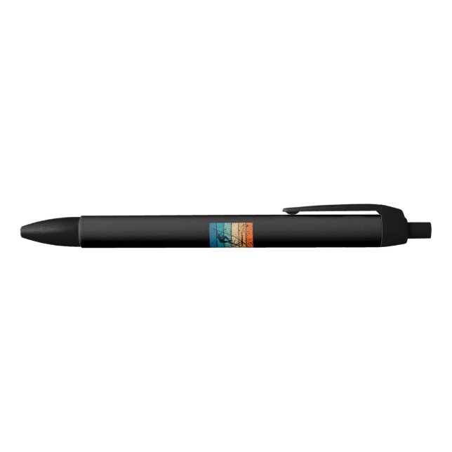 Pole Vaulting Retro Black Ink Pen (Top)