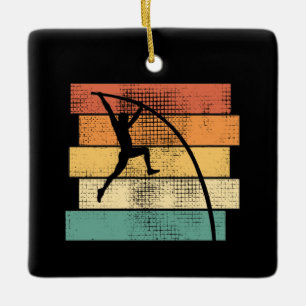 Pole Vaulting Retro  Ceramic Ornament