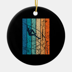 Pole Vaulting Retro Ceramic Ornament