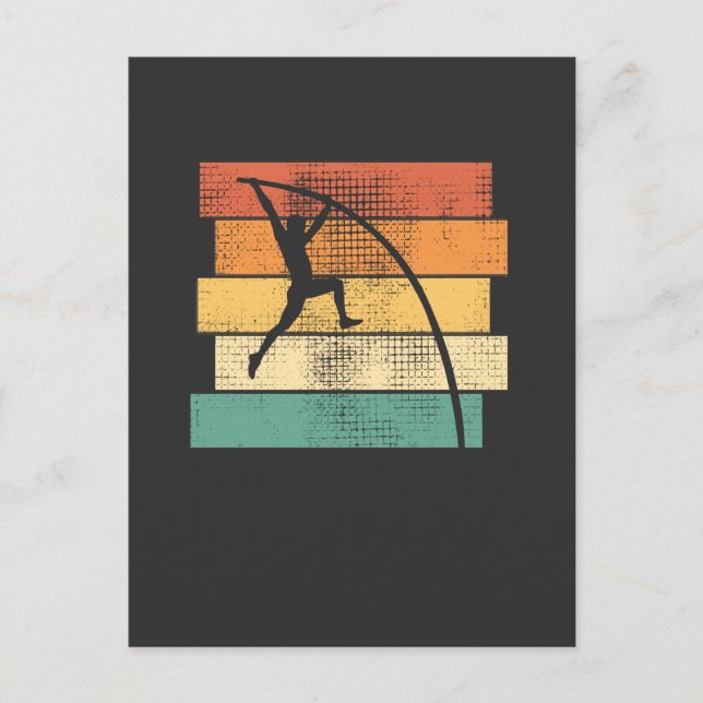 Pole Vaulting Retro Postcard (Front)