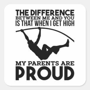 Pole Vaulting Sport Square Sticker