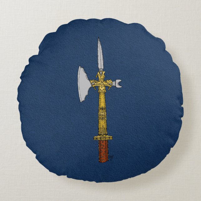 Poleaxe of Edward IV Round Cushion (Front)