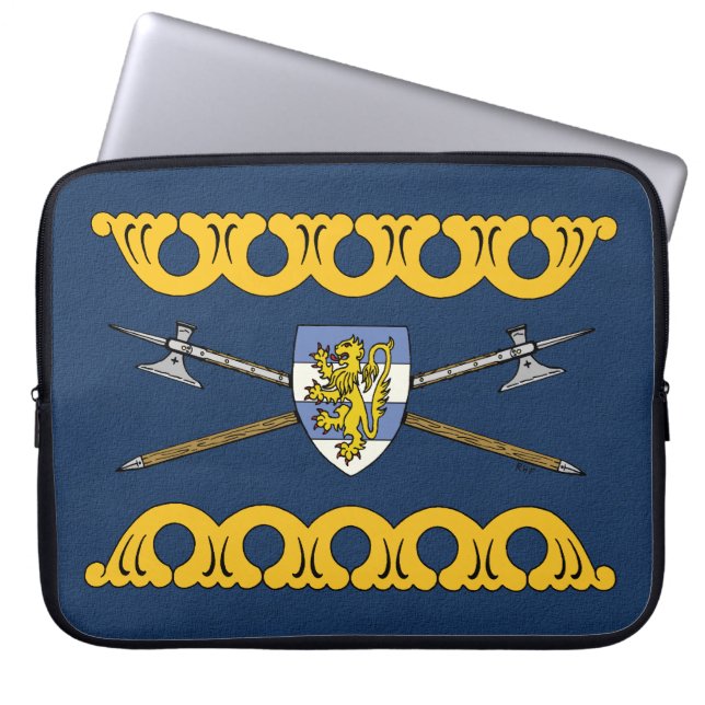 Poleaxes and Shield Laptop Sleeve (Front)